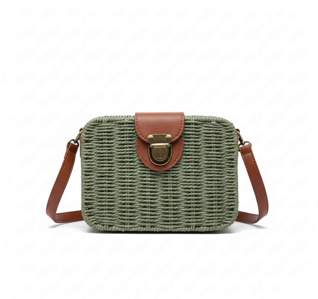 CARTERA DE TEJIDO VERDE
