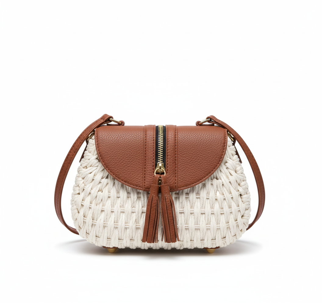 CARTERA DE TEJIDO BLANCO