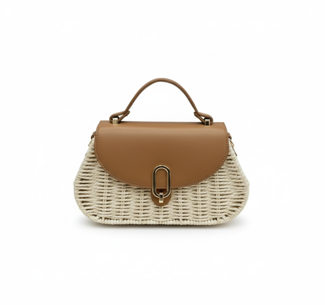 CARTERA DE CUERO BEIGE CLARO