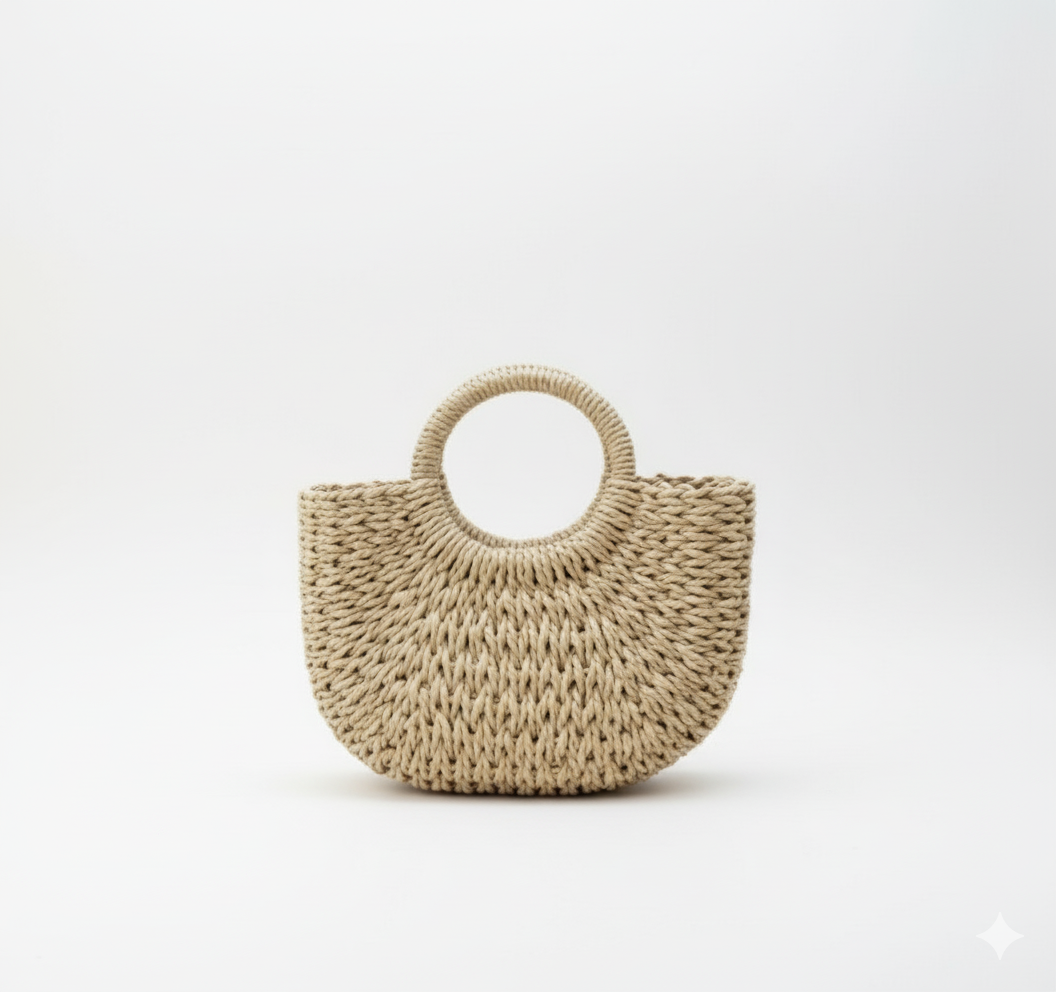 CARTERA DE TEJIDO BEIGE