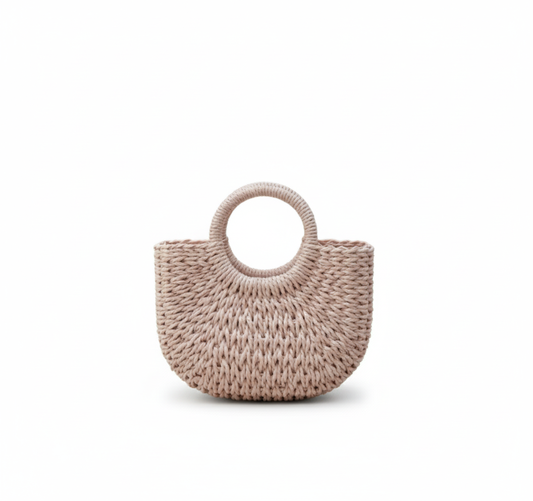 CARTERA DE TEJIDO ROSADO