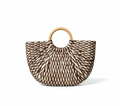 CARTERA DE TEJIDO MARRON BLANCO