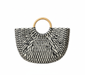 CARTERA DE TEJIDO NEGRO CON BLANCO