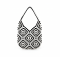 CARTERA DE TEJIDO BLANCO CON NEGRO