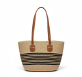 CARTERA DE TEJIDO MARRON CON NEGRO