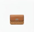 CARTERA DE TEJIDO MARRON CON NARANJA