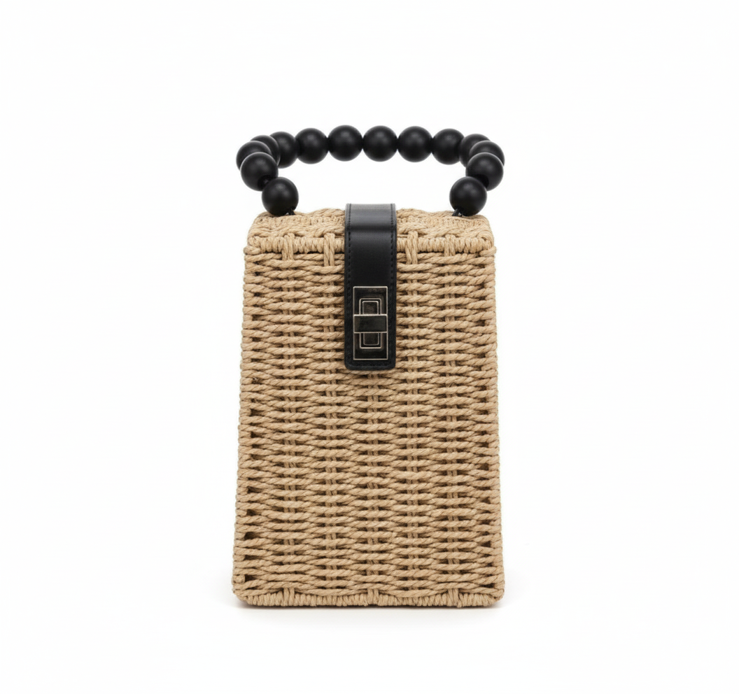 CARTERA DE TEJIDO AMARILLLO