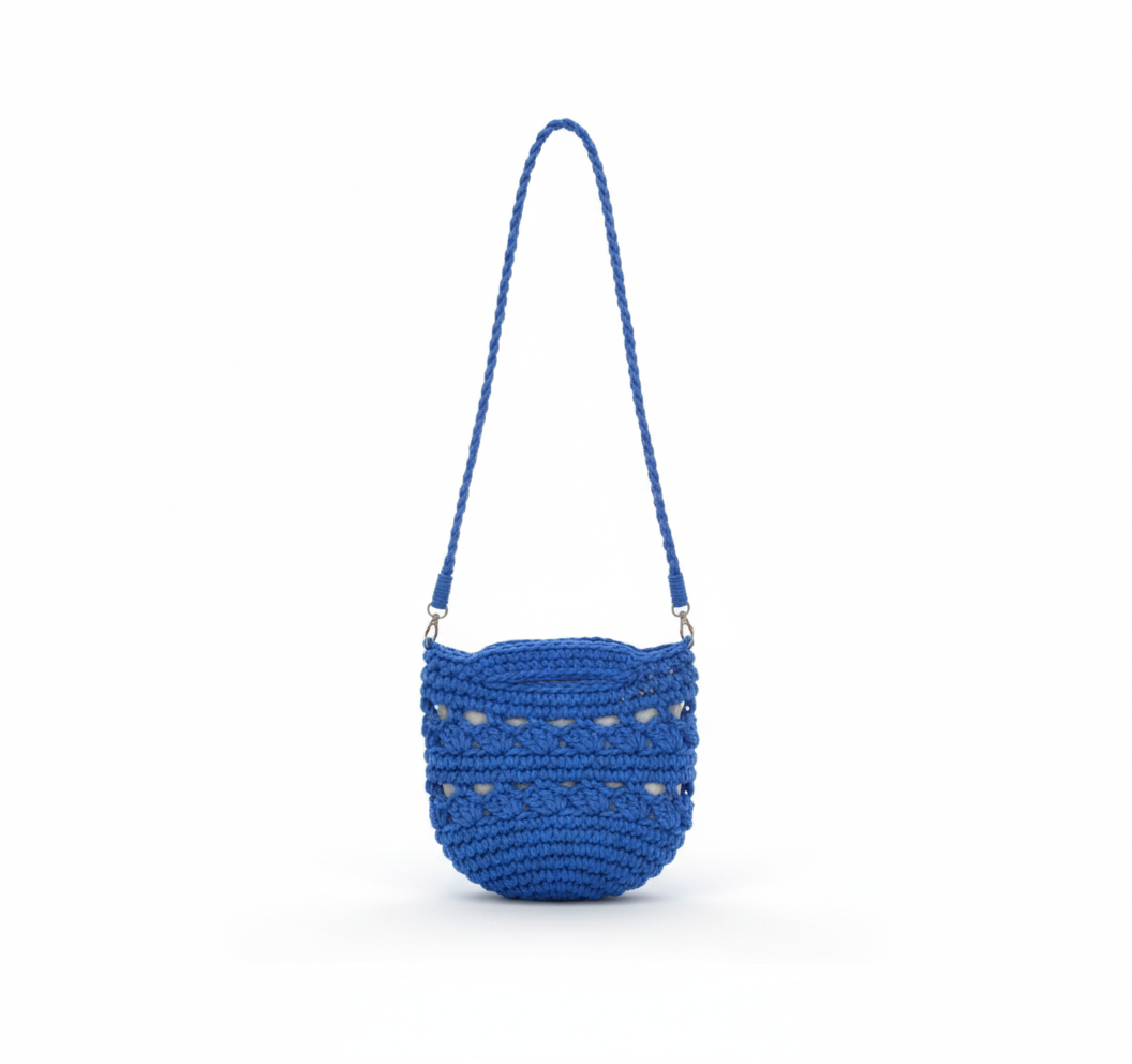 CARTERA DE TEJIDO AZUL