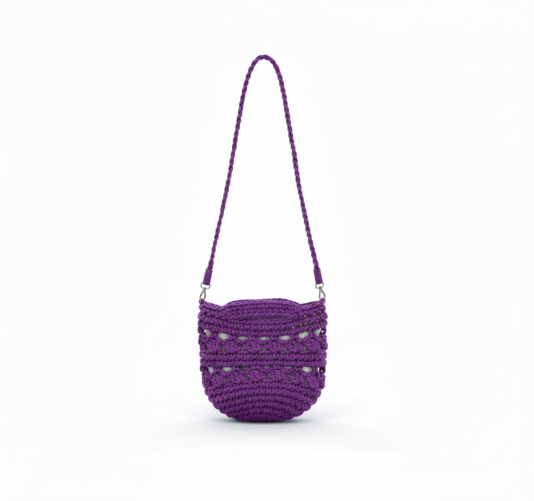 CARTERA DE TEJIDO MORADO