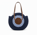 CARTERA DE TEJIDO MORADO CON MARRON