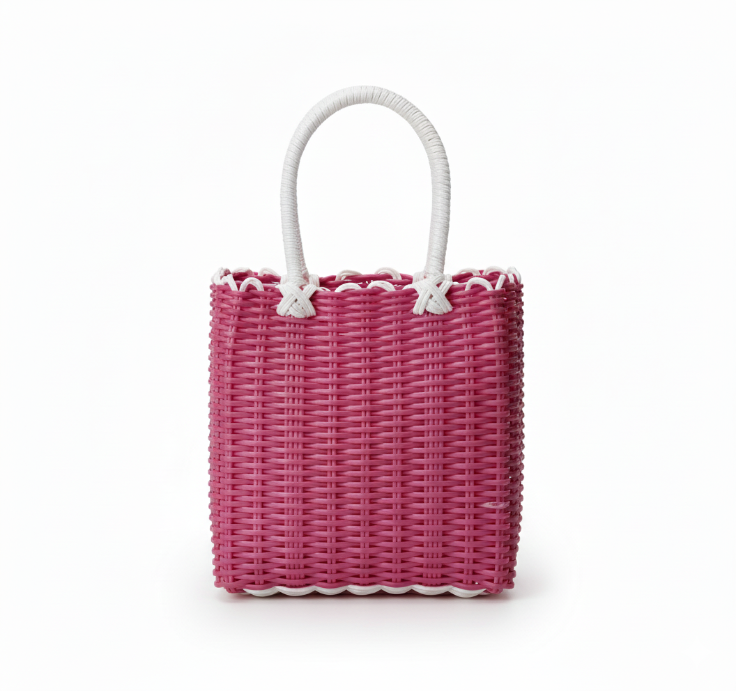 CARTERA DE TEJIDO ROSADO OSCURO