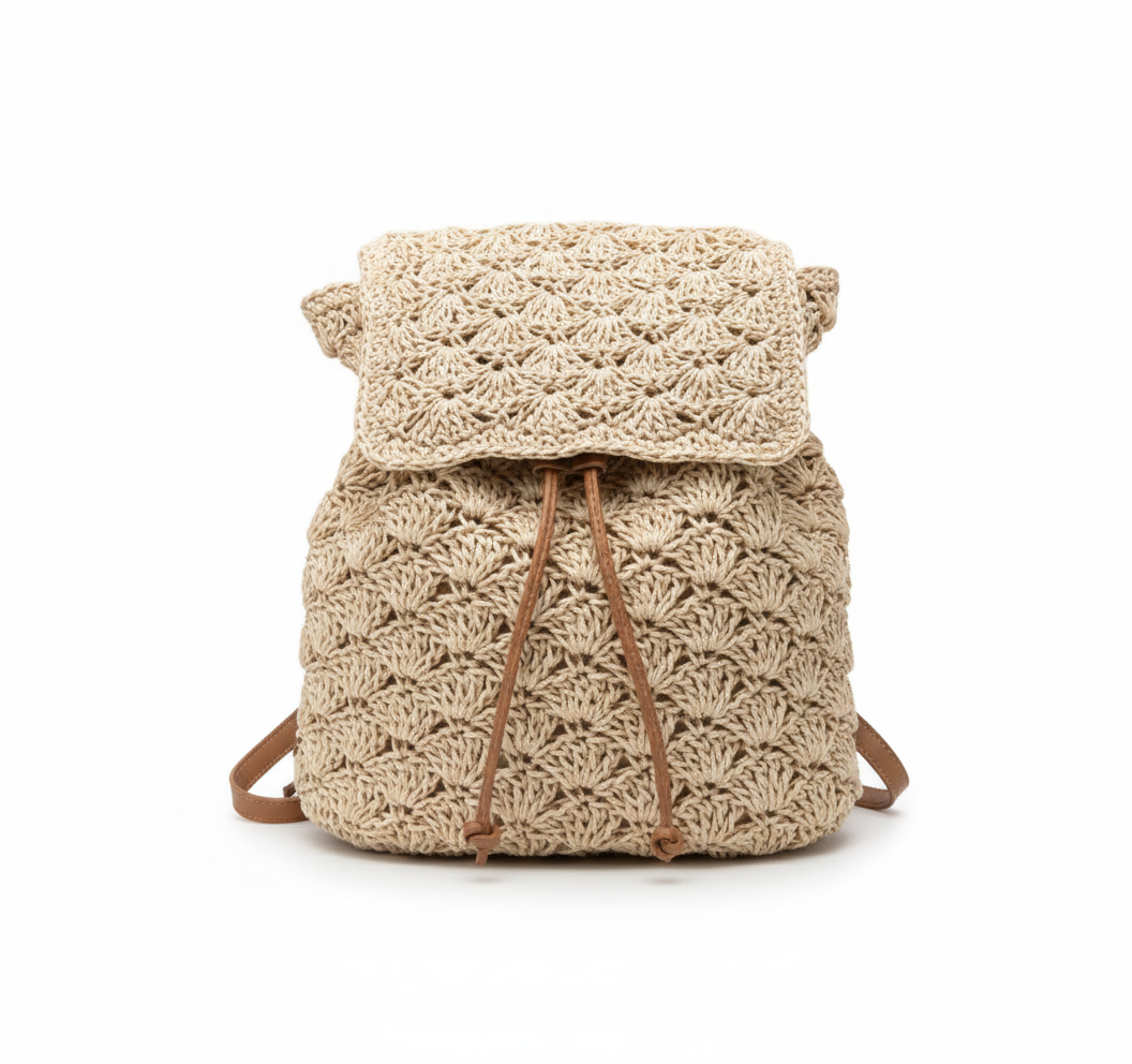 MOCHILA DE TEJIDO BEIGE