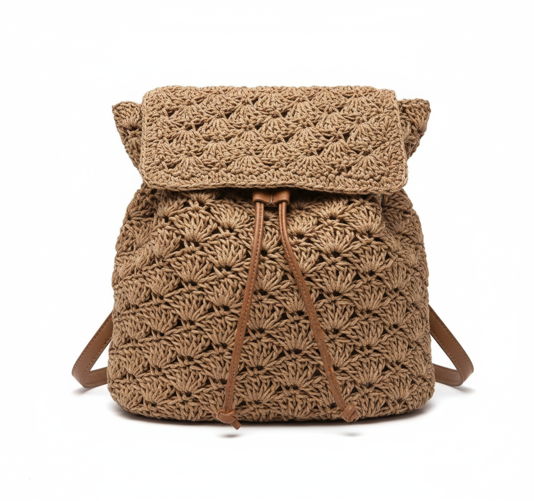 MOCHILA DE TEJIDO MARRON
