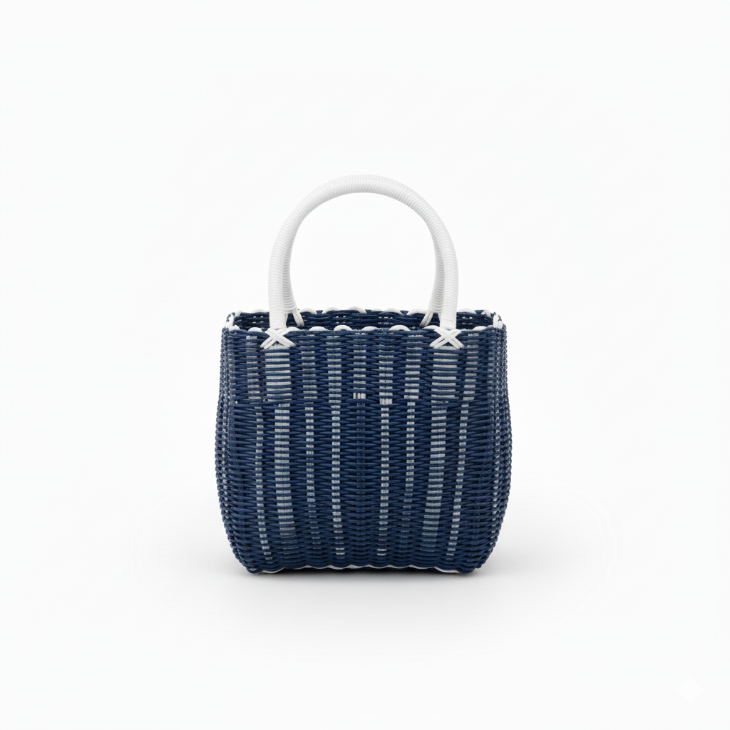 CARTERA DE TEJIDO AZUL OSCURO