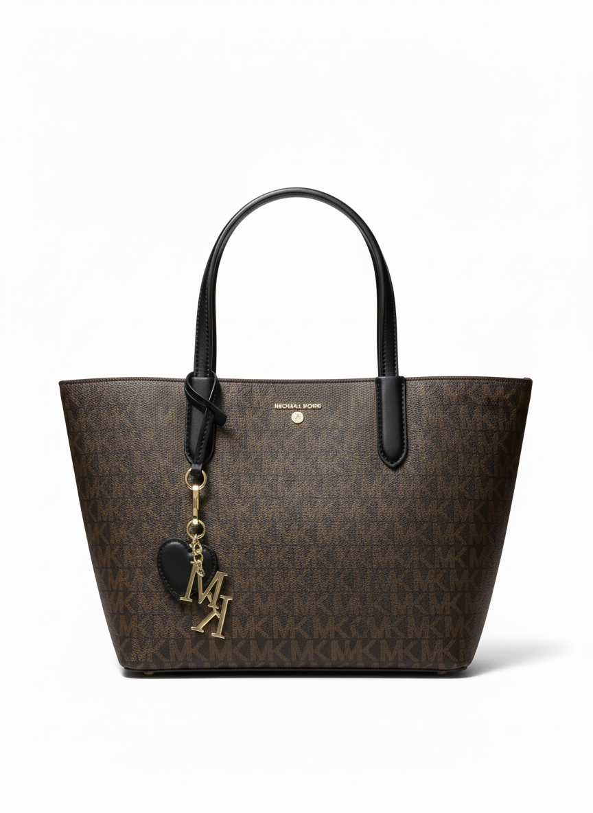 CARTERA DE PLASTICO MARRON CON NEGRO