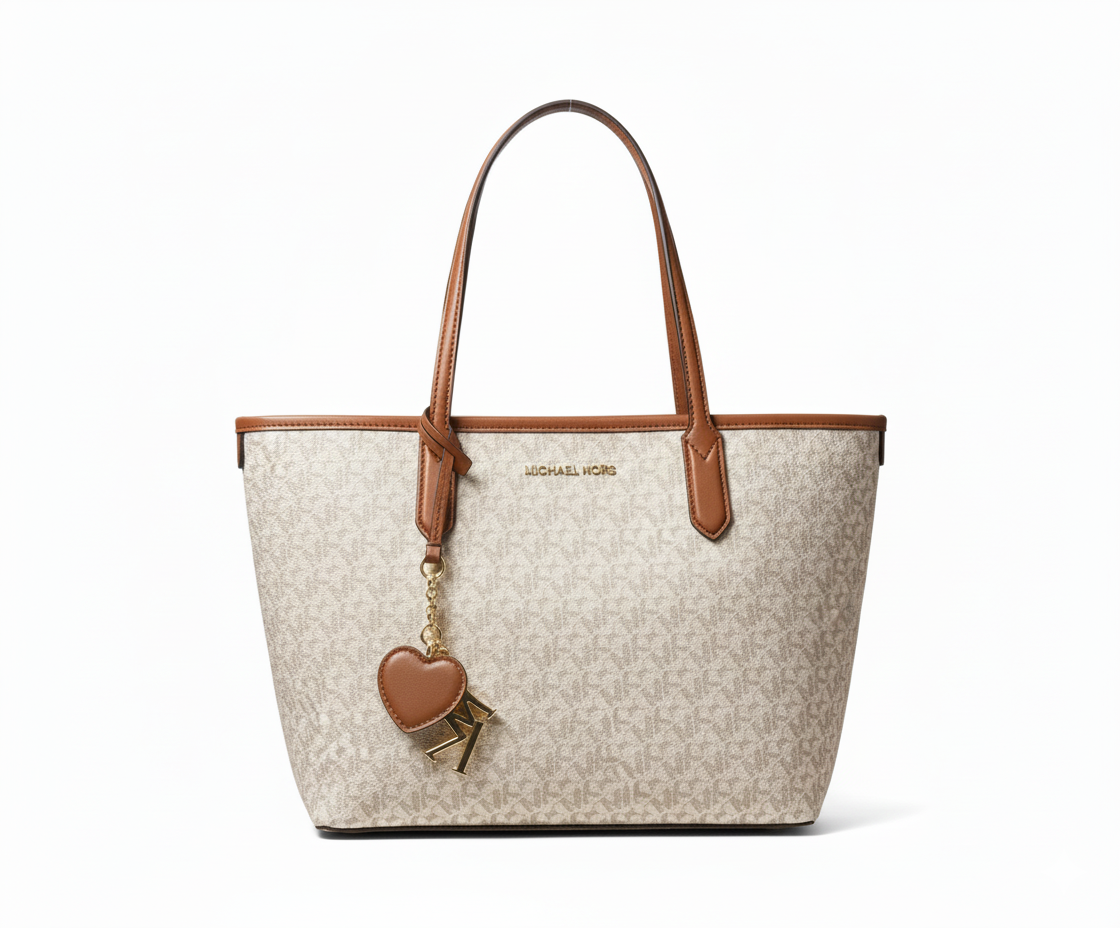 CARTERA DE PLASTICO BLANCO CON MARRON