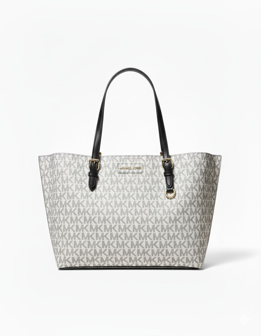 CARTERA DE PLASTICO BLANCO CON NEGRO