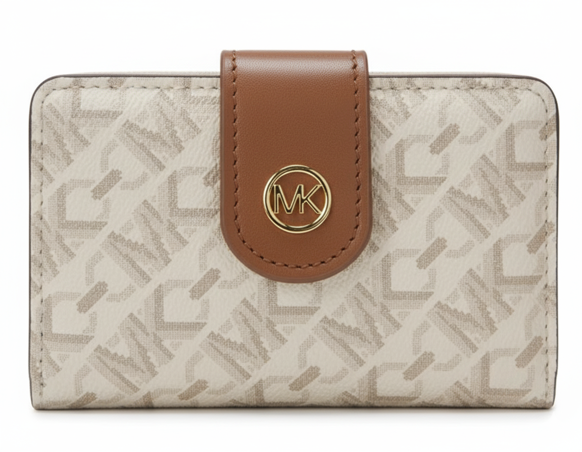 CARTERA DE PLASTICO BEIGE CON NARANJA
