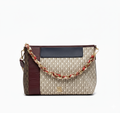 CARTERA DE PLASTICO BEIGE CON VINOTINTO