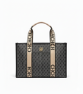CARTERA DE PLASTICO NEGRO CON BEIGE