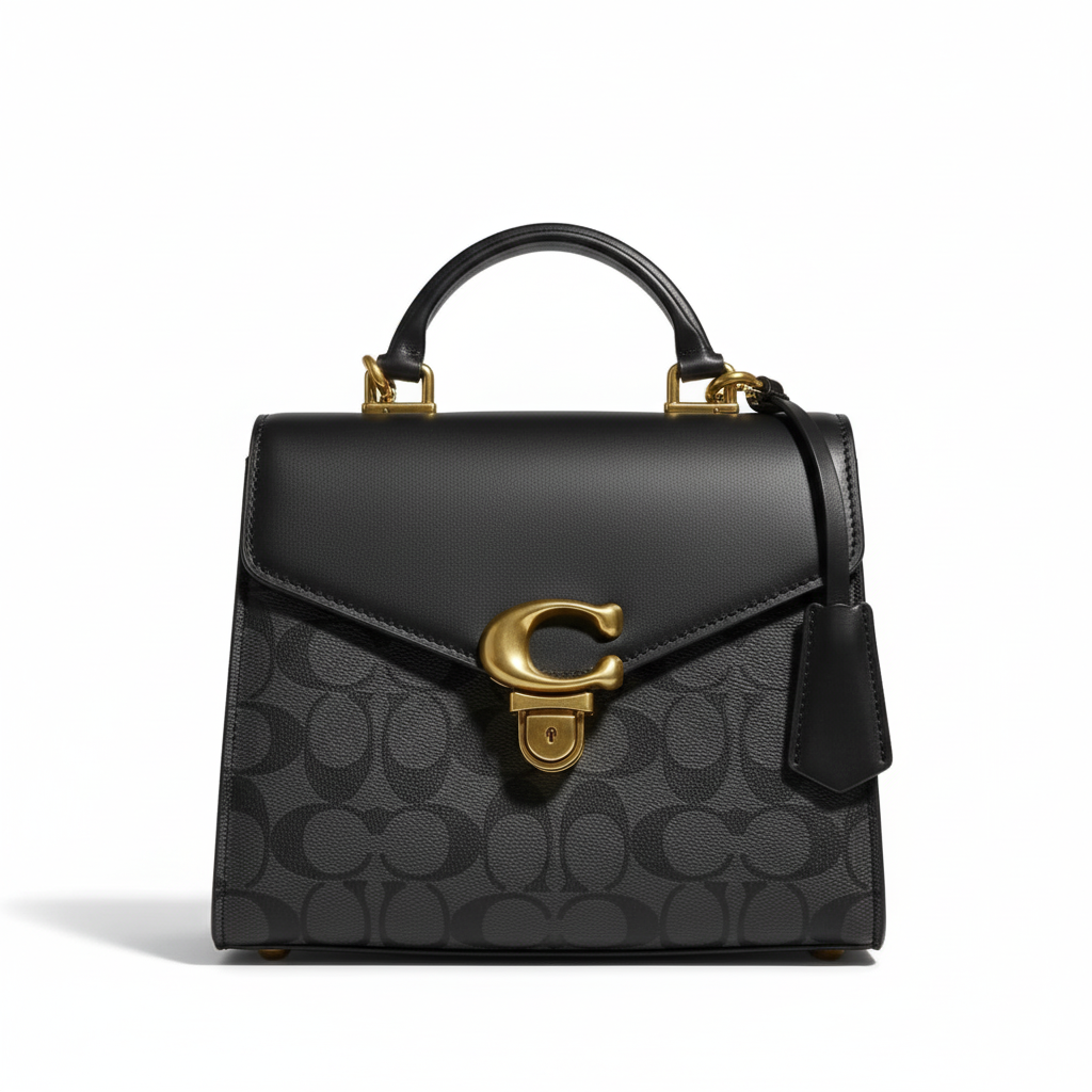 CARTERA DE PLASTICO NEGRO CON MANCHAS