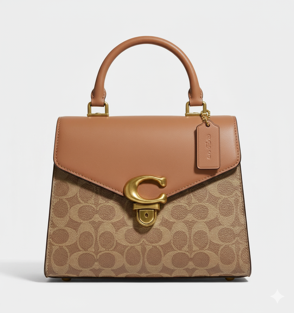 CARTERA DE PLASTICO MARRON CON MANCHAS