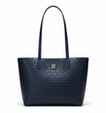 CARTERA DE PLASTICO AZUL OSCURO CON ROJO