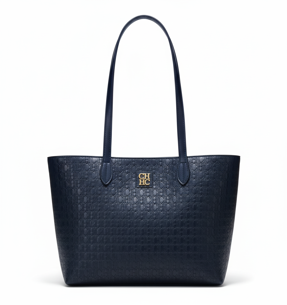 CARTERA DE PLASTICO AZUL OSCURO CON ROJO