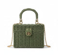 CARTERA DE MIMBRE VERDE
