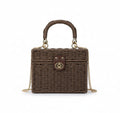 CARTERA DE MIMBRE MARRON OSCURO