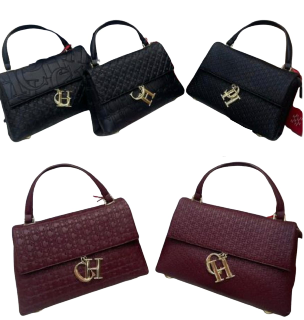 CARTERA CAROLINA HERRERA DE SOLAPA CON ASA SUPERIOR Y BROCHE