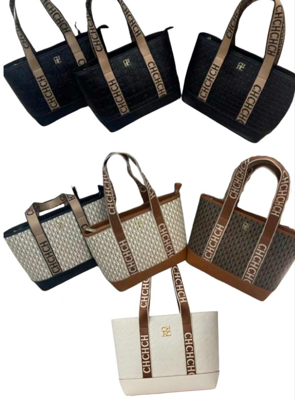 CARTERA TOTE CAROLINA HERRERA DE HOMBRO CON MONOGRAMA