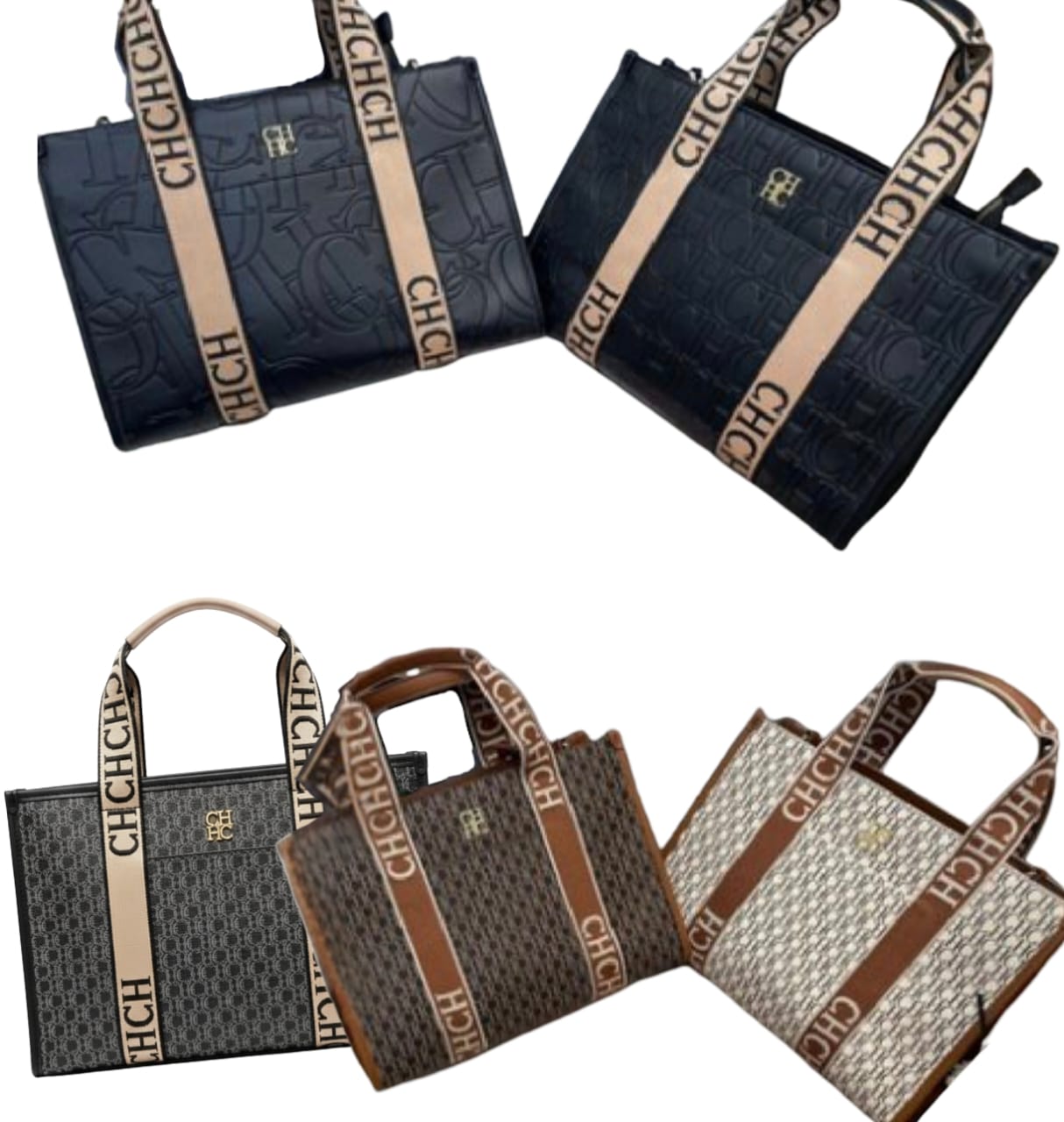 CARTERA TOTE CAROLINA HERRERA CON ASA DE CINTA