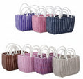 CARTERA CAPAZO DE PLASTICO TEJIDO DE COLORES