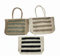 CARTERA TOTE DE TEJIDO RAYADO