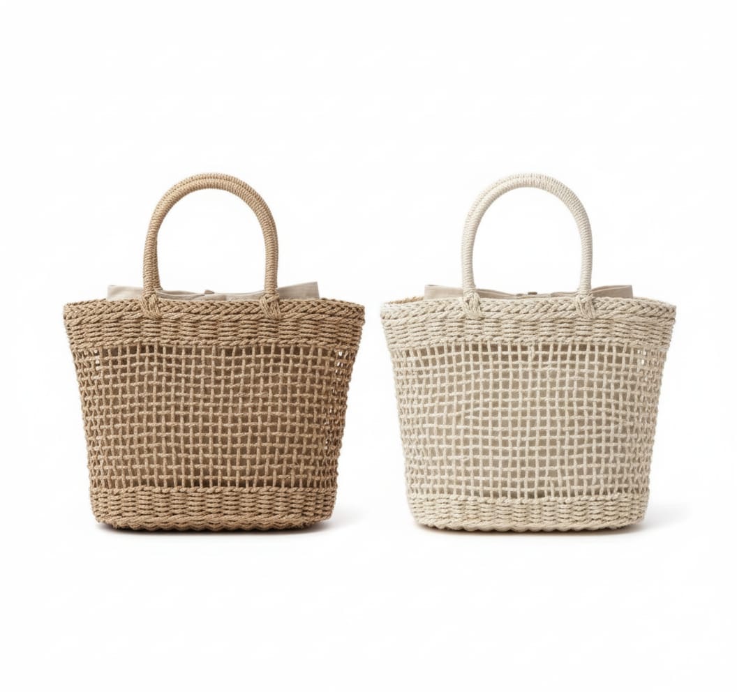 CARTERA DE MANO DE TEJIDO DE REJILLA