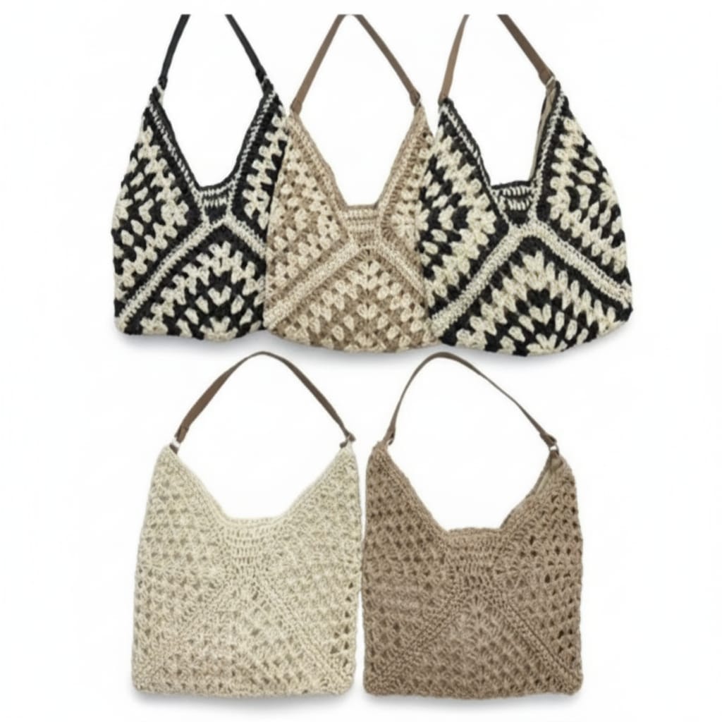 CARTERA DE HOMBRO DE TEJIDO A CROCHET