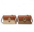 CARTERA BANDOLERA CON SOLAPA DE POLIPIEL MARRON